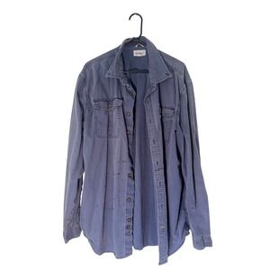 Carhartt‎ XL Tall Work Shirt Long Sleeve Button Up Blue Menswear Cotton Grunge